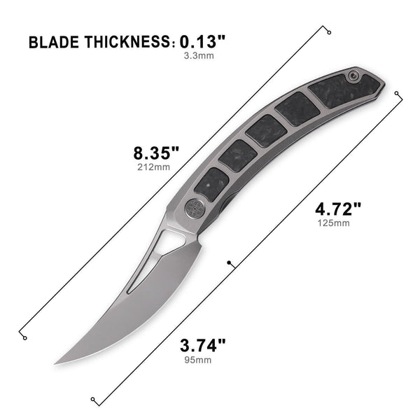 CAVOLKNIFE Kamasu-C06GACE Front Flipper GITD Knife - cavolknives