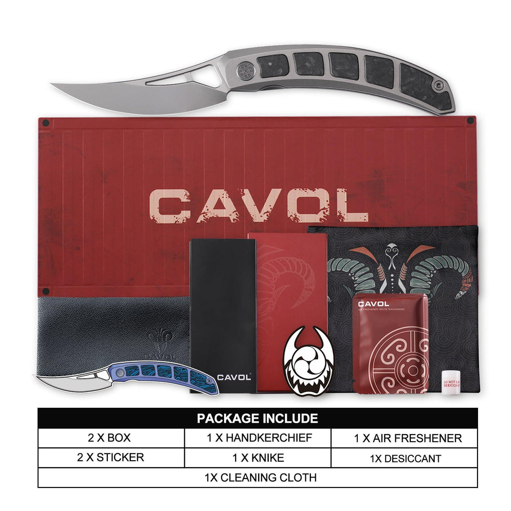 Flipper GITD Carbon Fiber Glow Knife - Kamasu&Cavolknives – cavolknives