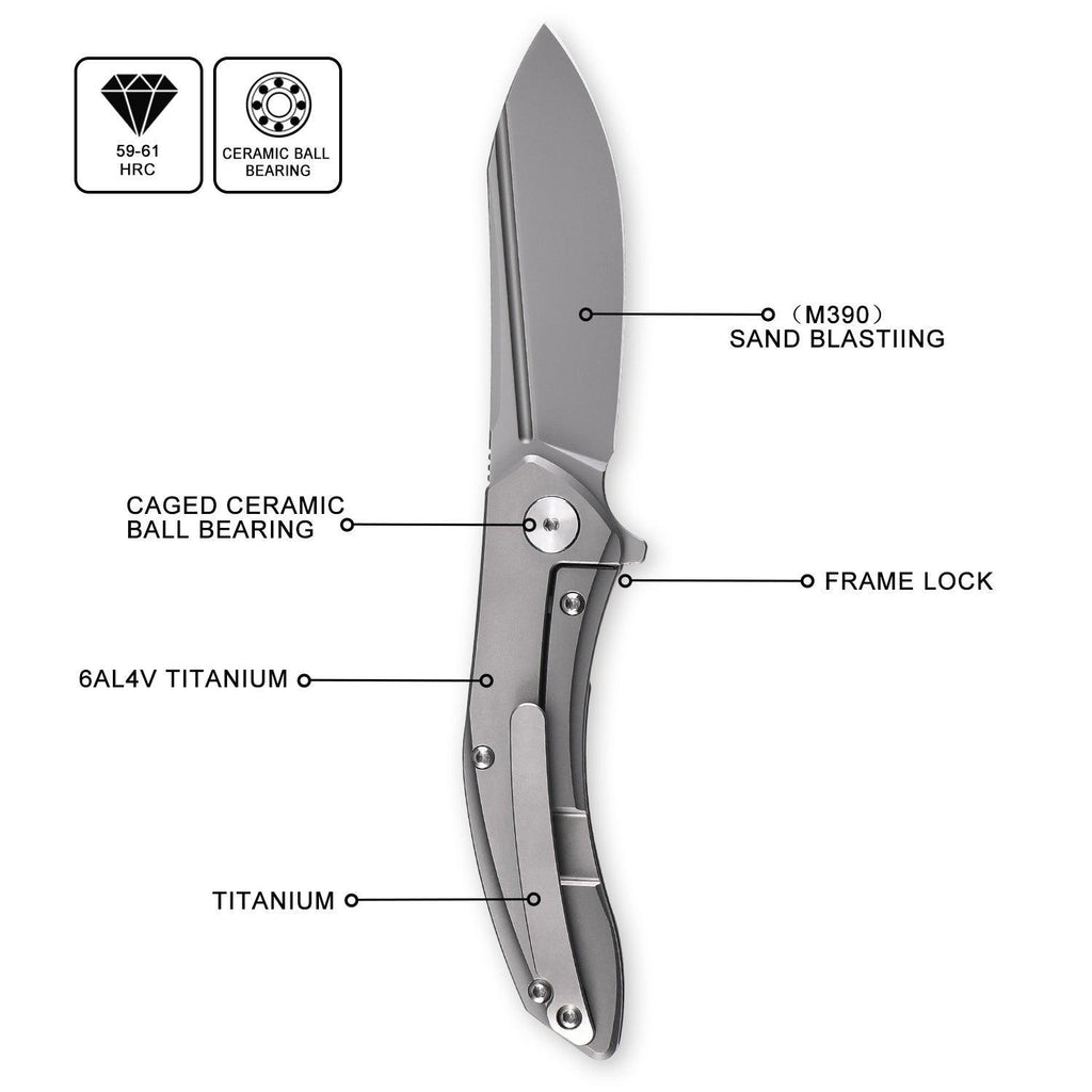 Flipper Pocket Knife Ti Handle - Bucarto&CavolKnives – cavolknives