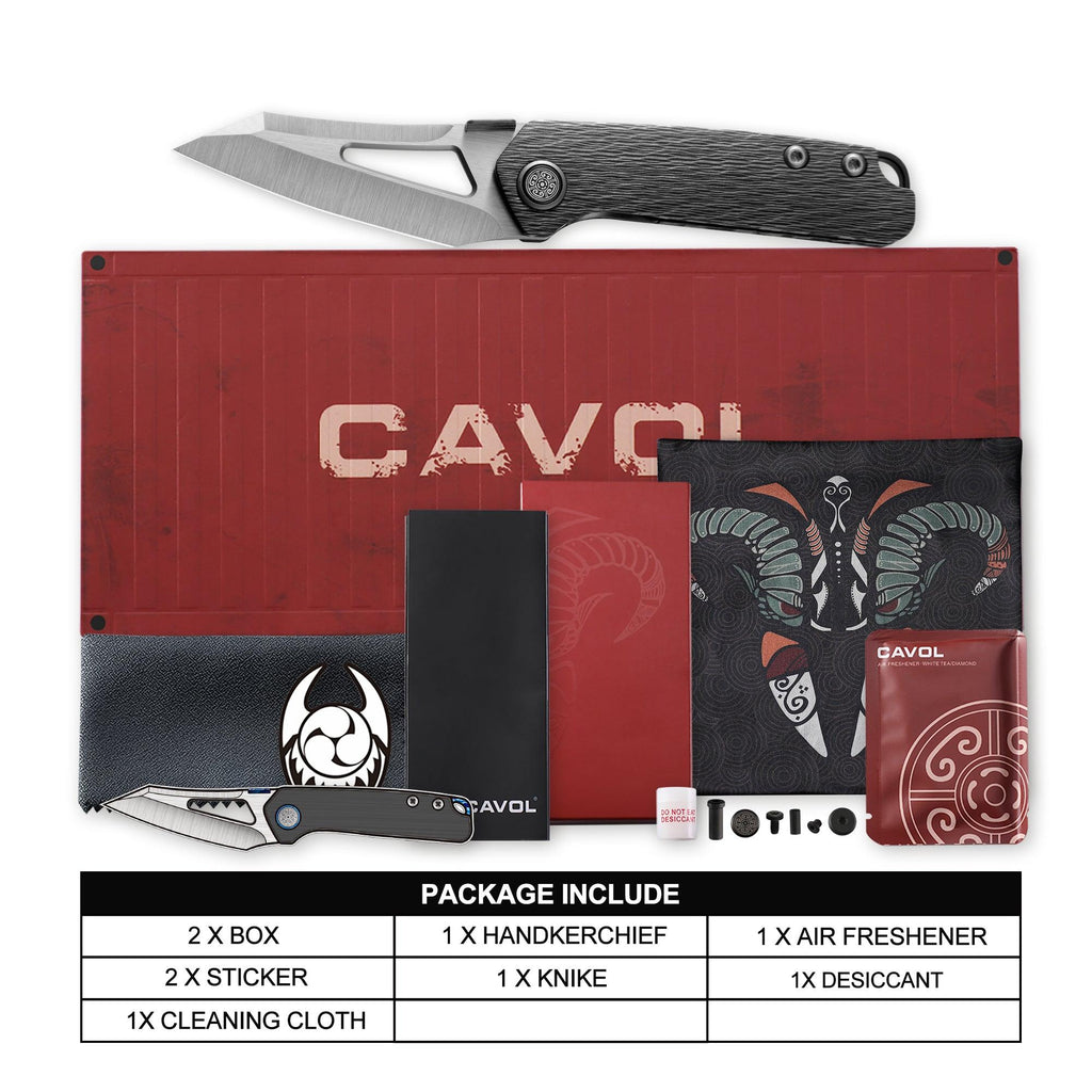 CAVOLKNIFE Denka-C02 Thumb Stud Knife Carbon Fiber – cavolknives