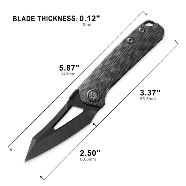 CAVOLKNIFE Denka-C02 Thumb Stud Knife Carbon Fiber
