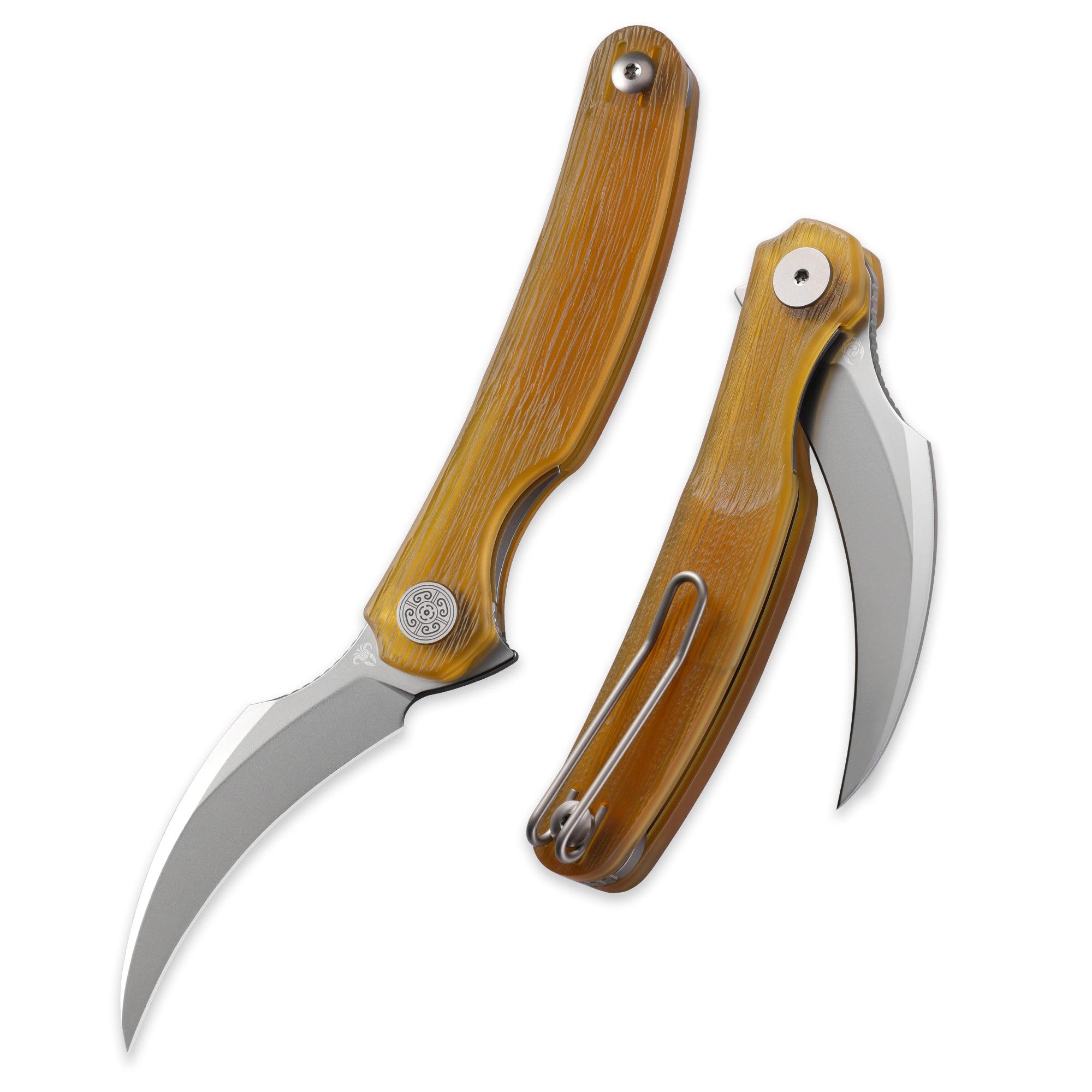 CAVOLKNIFE Mantis-C09 Ultem Handle ELMAX Flipper Pikal Knife