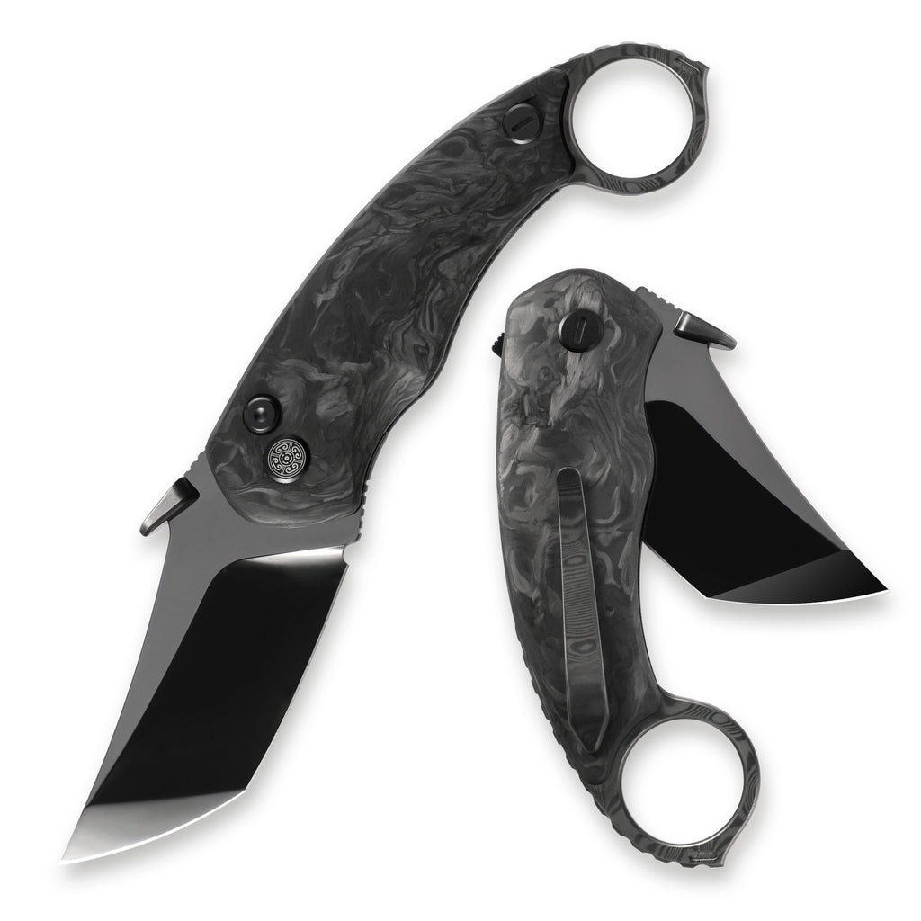 CAVOLKNIFE Kobra-C10 Carbon Fiber  Mirror Blade CPM S90V  Karambit