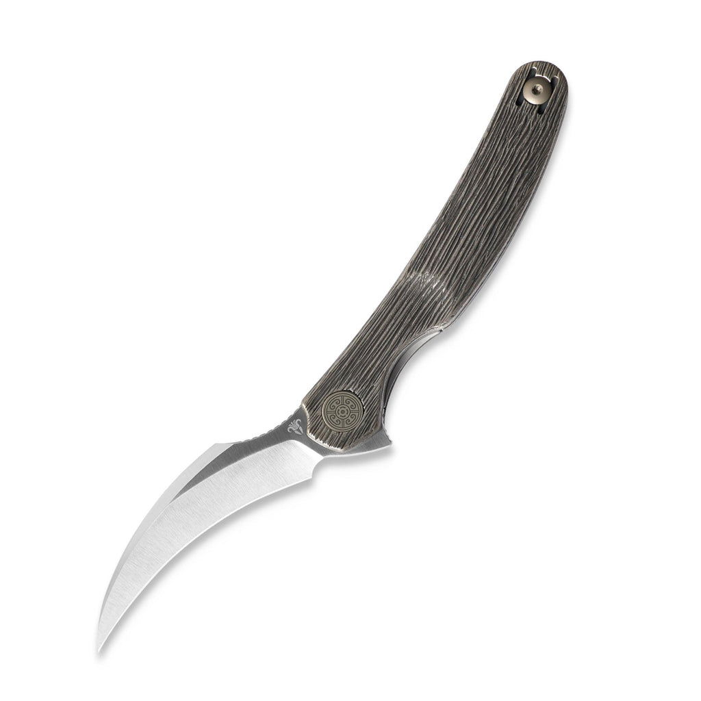 CAVOLKNIFE Mantis-C09 Engraved Handle ELMAX Flipper Pikal Knife