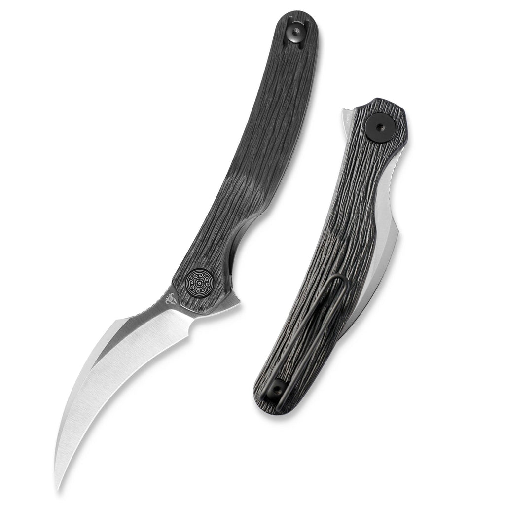CAVOLKNIFE Mantis-C09 Engraved Handle ELMAX Flipper Pikal Knife